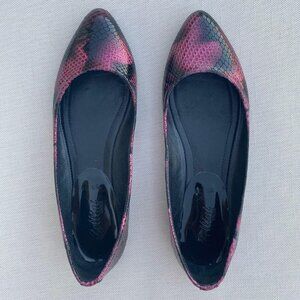 Cellini Python Print Pointed Ballet Flats